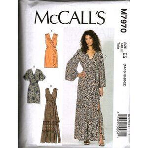 McCall's M7970 Misses 14 to 22 Pullover Dresses Uncut Sewing Pattern New
